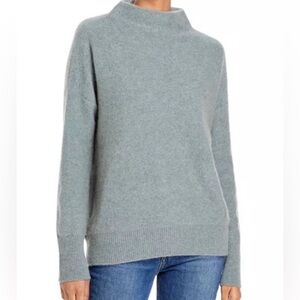 Vince Boiled Cashmere Funnel Neck Sweater in Heather Ocean